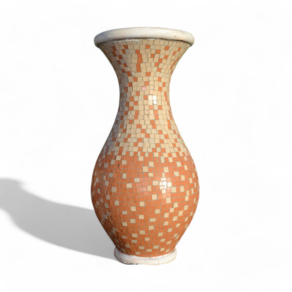 Magnolie XL Vase Quadratischen Mosaikdesign - Eden Garten Keramikvase mit einem kunstvollen Mosaikmuster, hergestellt von Eden Garten Blumentöpfe.